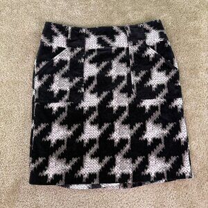 GO International HOUNDSTOOTH Corduroy Lined Pencil Skirt Stretch Juniors 7 E697